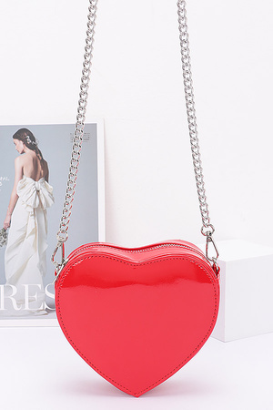Enamel Heart Shape Crossbody Bag