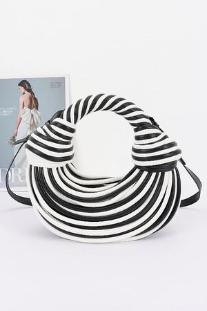 Faux Leather Rope Hobo Bag