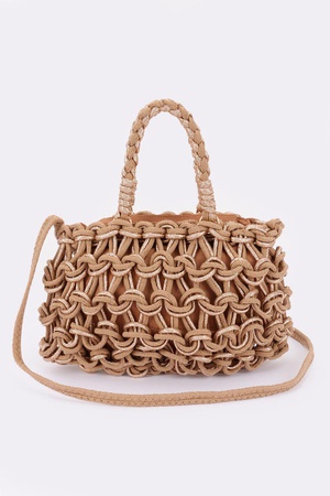Handmade Metallic and Cotton Braided Bag