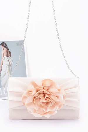 Satin Flower Party Clutch