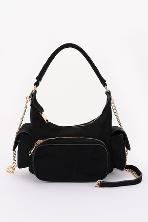 Chain Strap Suede Shoulder Bag