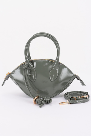 Patent Leather Top Handle Bag