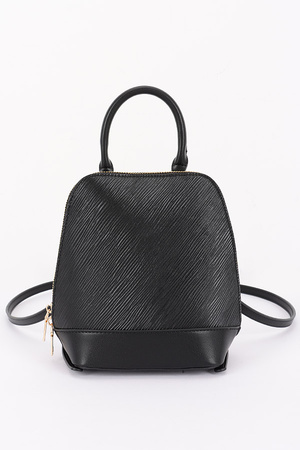 Faux Leather Zip Backpack