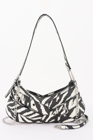 Faux Leather Multi Metal Shoulder Bag