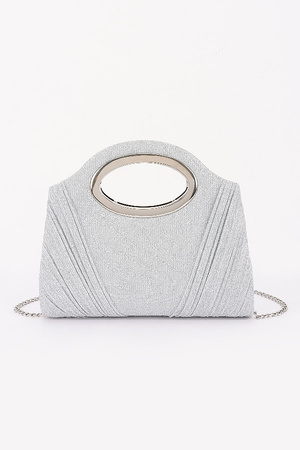 Glitter Metal Handle Party Clutch