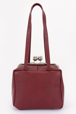 Faux Leather Frame Shoulder Bag