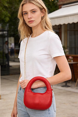 Faux Leather Acrylic Clutch