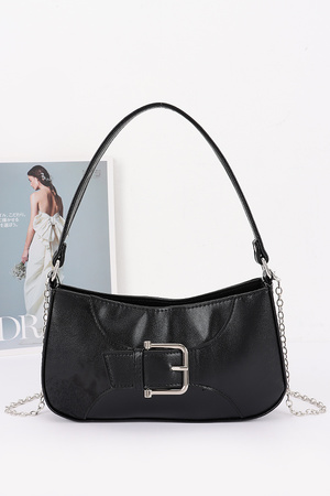 Metallic Faux Leather Clutch