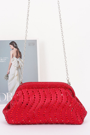 Rhinestone Satin Clutch