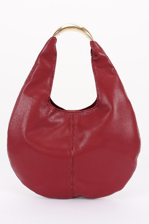 Faux Leather Hobo Bag