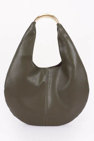 Faux Leather Hobo Bag