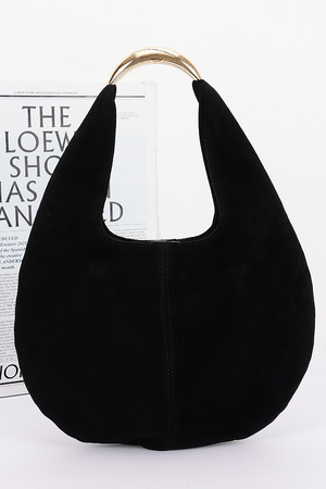 Faux Suede Leather Hobo Bag