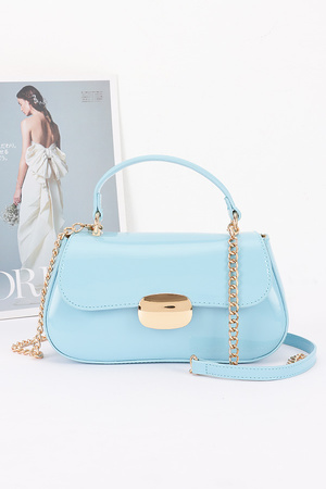 Patent Faux leather Top Handle Bag