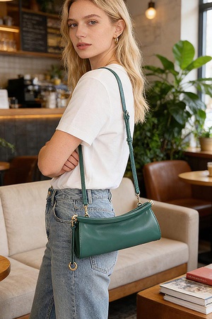 Vegan Leather Metal Frame Clutch