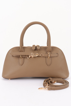 Vegan Leather Top Handle Zip Bag