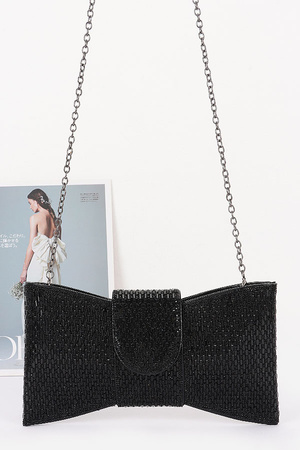 Rhinestone Bow Clutch