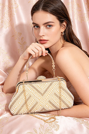 Rhinestone and Pearl Party Clutch