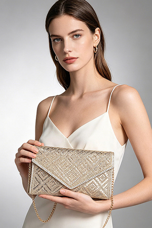 Rhinestone Envelope Party Clutch