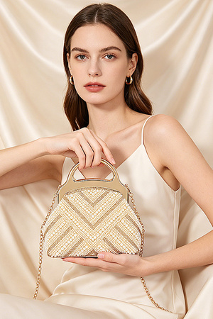 Rhinestone and Pearl Party Clutch