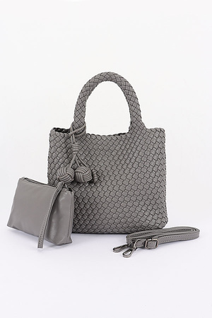 Braided Vegan Leather Tote Bag
