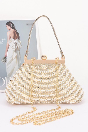 Rhinestone and Pearl Party Clutch