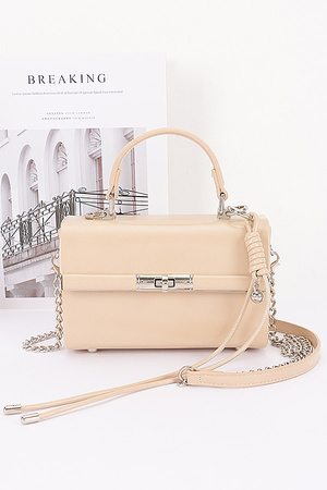Vegan Leather Top Handle Flap Bag