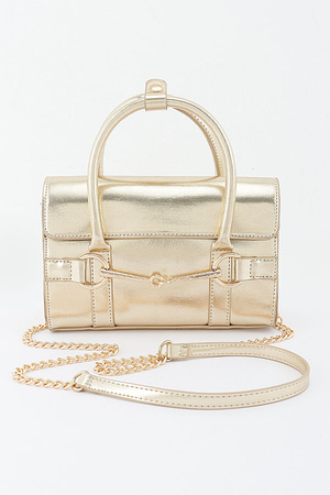 Vegan Metallic Leather Bag