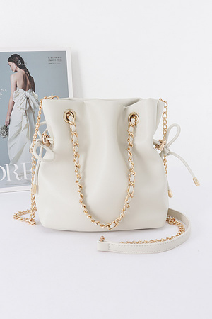 Drawstring Chain Bucket Bag