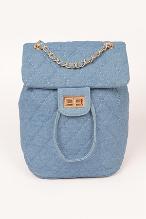 Quilted Denim Backpack