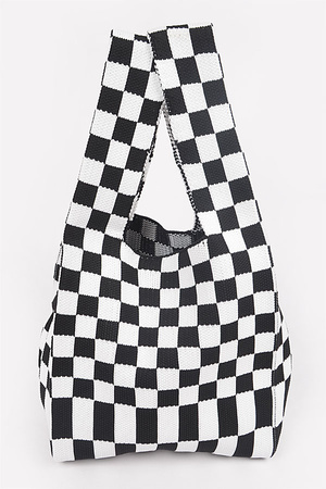 Checker Poly Woven Bag