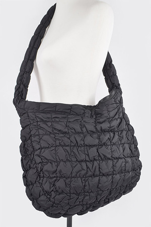 Quilted Nylon Oversize Crossbody Bag