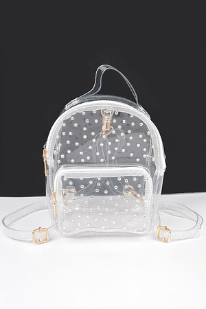 Full Metal Studded Clear BackPack