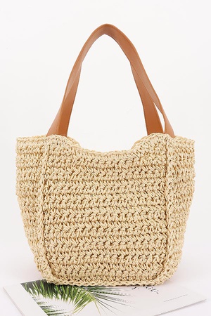 Faux Straw Tote Bag