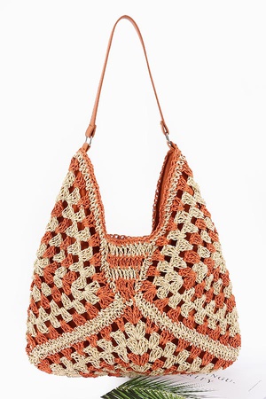 Faux Straw Hobo Bag