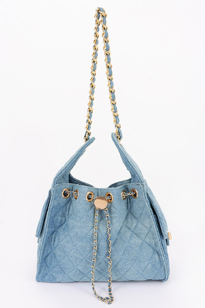 Quilted Denim Shoulder Bag