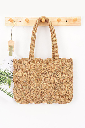 Scalloped Woven Tote Bag