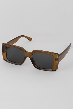 Simple Bulky Frame Rectangular Sunglasses