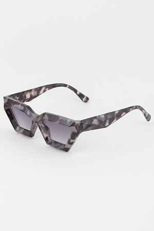 Geometric Cateye Block Sunglasses