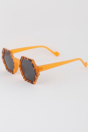 Bright Tinted Hexagon Sunglasses