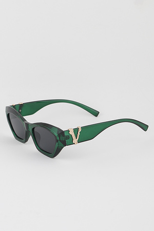 Tinted Geometric Cateye Sunglasses