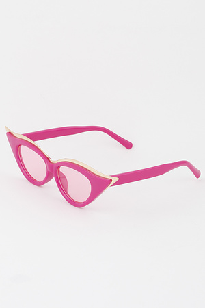 Gold Lined Sharp Cateye Sunglasses