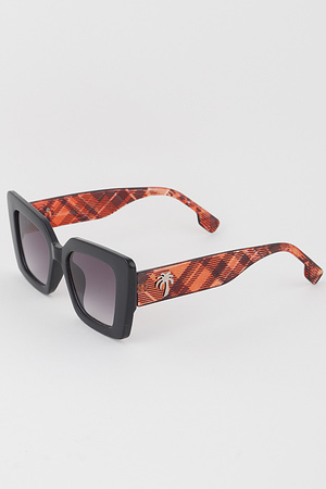 Palm Plaid Gradient Sunglasses