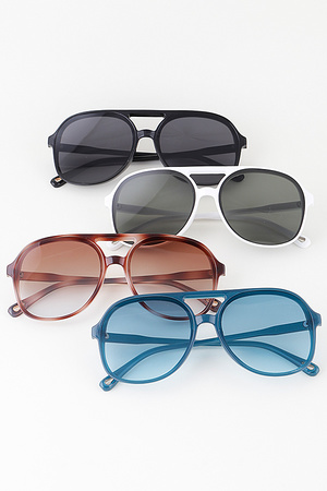 Minimal Straight Aviator Sunglasses