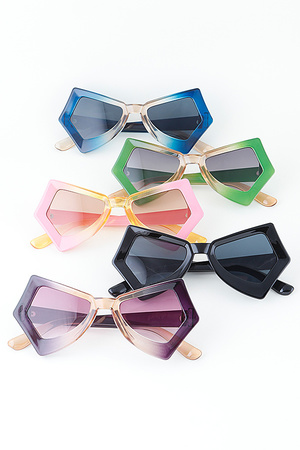Multi Watercolor Sharp Sunglasses