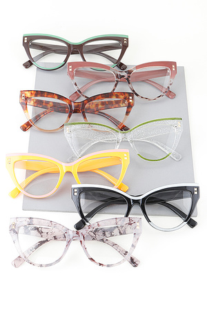 Double Bolt Tone Cateye Sunglasses