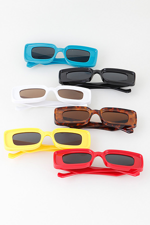 Bright Bulky Rimmed Tinted Bar Sunglasses