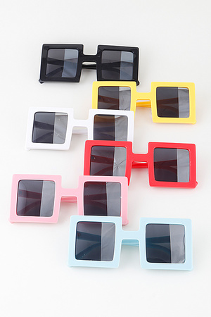 Minimal Bright Half Tone Tinted Box Sunglasses