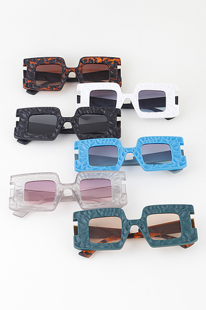 Bright Two Toned Wave Ripple Tinted Sunglasses