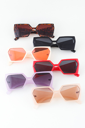 Bright Sharp Geometric Tinted Sunglasses