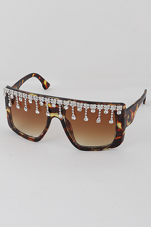 Jeweled Rhinestone Drop Sunglasses